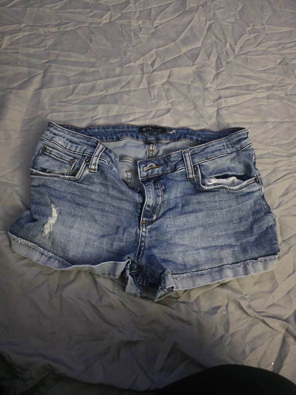 STS Blue Light Blue Distressed Denim Cutoff Shorts